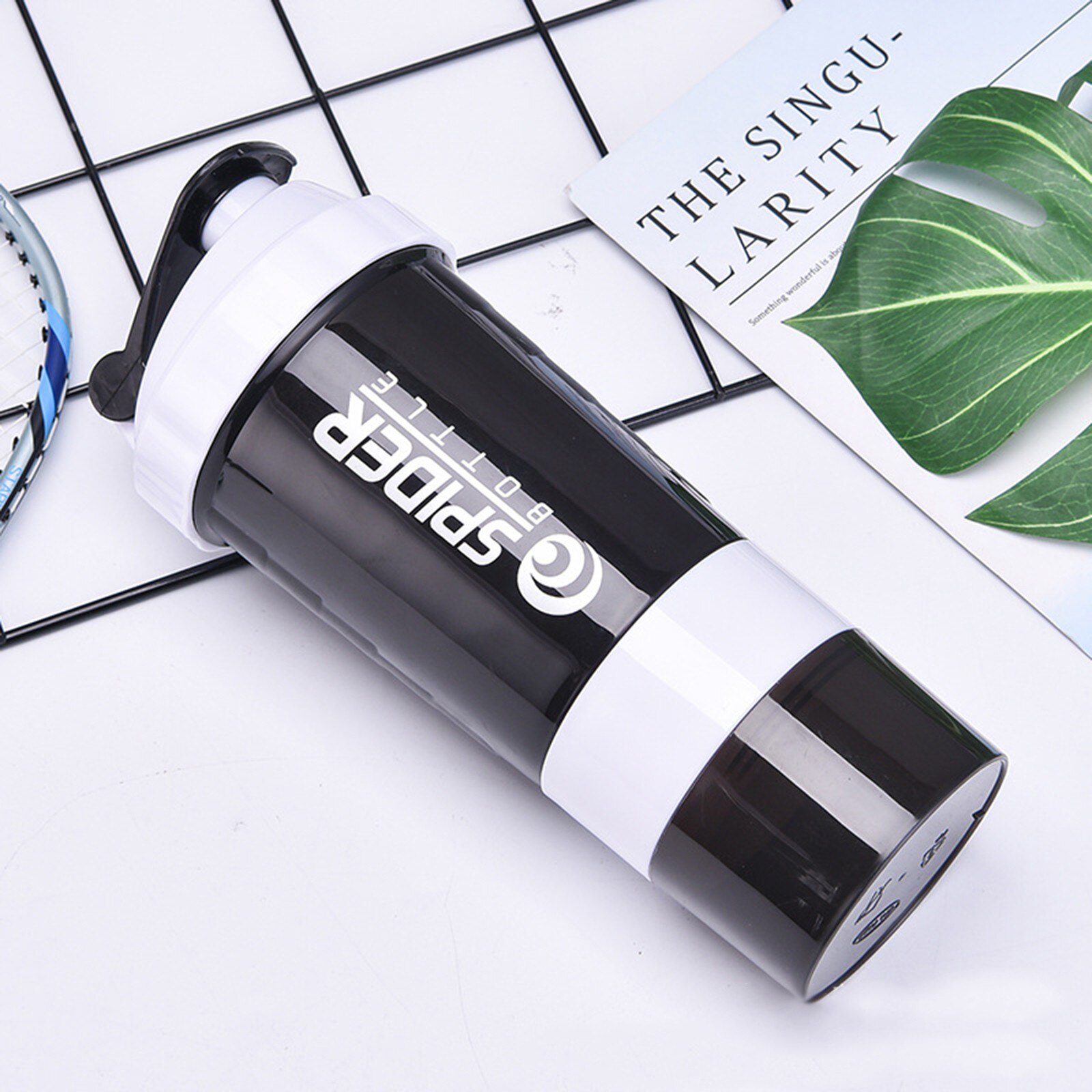 BLANK Shaker Bottles for Protein Mixes - 28oz Protein Shaker Bottle - Blank special easy grip drink shaker cup for easy: White 