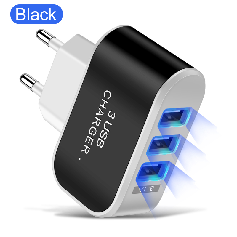 Tête de chargement multifonctionnelle à 3 Ports USB, 5V, 1a, chargeur de téléphone portable USB unique: IL