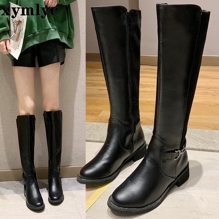 Women Over The Knee Boots Winter Thigh High Boots Suede Ladies Black Long Booties Elastic Block Heels Size 35-43