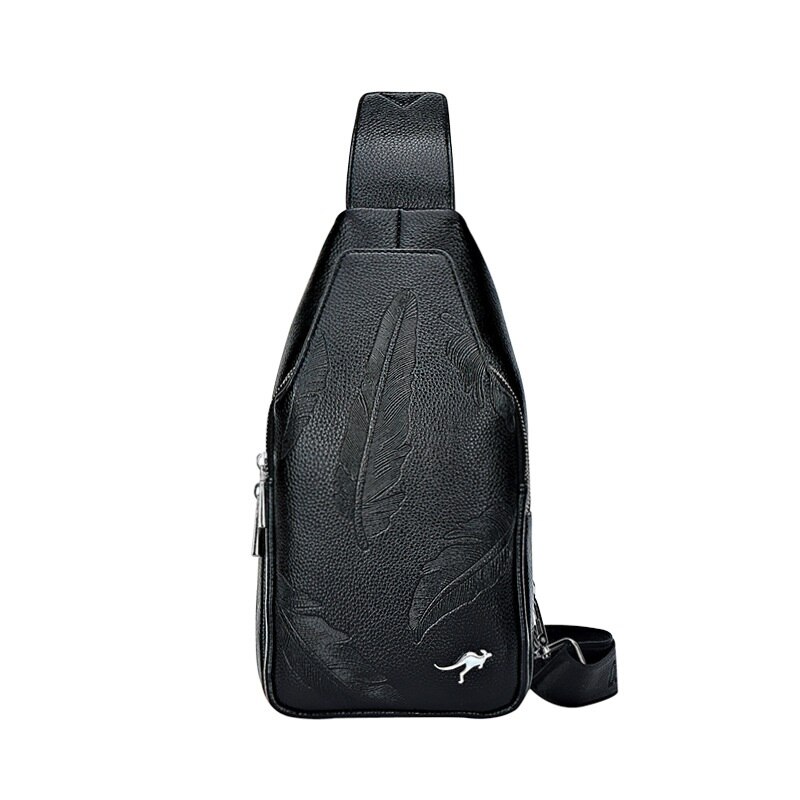 Sac de poitrine de de luxe pour hommes sacs à bandoulière Messenger sac à bandoulière en cuir sac à bandoulière en cuir sac à bandoulière homme sac à bandoulière: Black