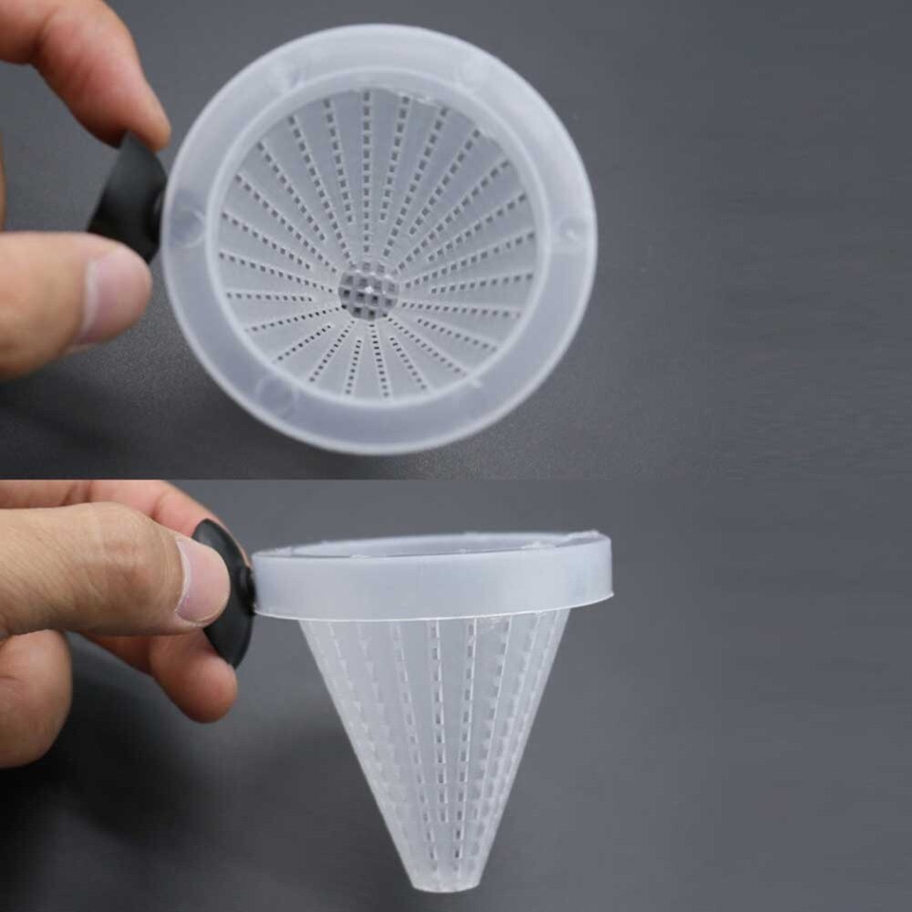 Mini automatisk fiskefoder tilspidset akvarium rød orm fodring foder tragt kop fisk mad foder værktøj med sugekop