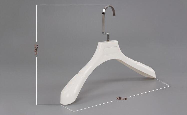 Cabide plástico branco grosso da roupa do ombro largo para o vestuário e a pele dos revestimentos (8 peças/lote): Hanger for lady