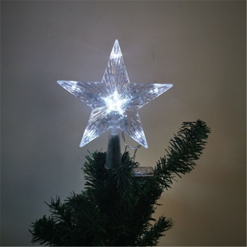 Joulu vilkkuva led-tähti valo joulukuusen silta tähden koristeet valo kotiin navidad kerst vuoden sisustus akkuvirta: Valkoinen / S 16 x 17cm