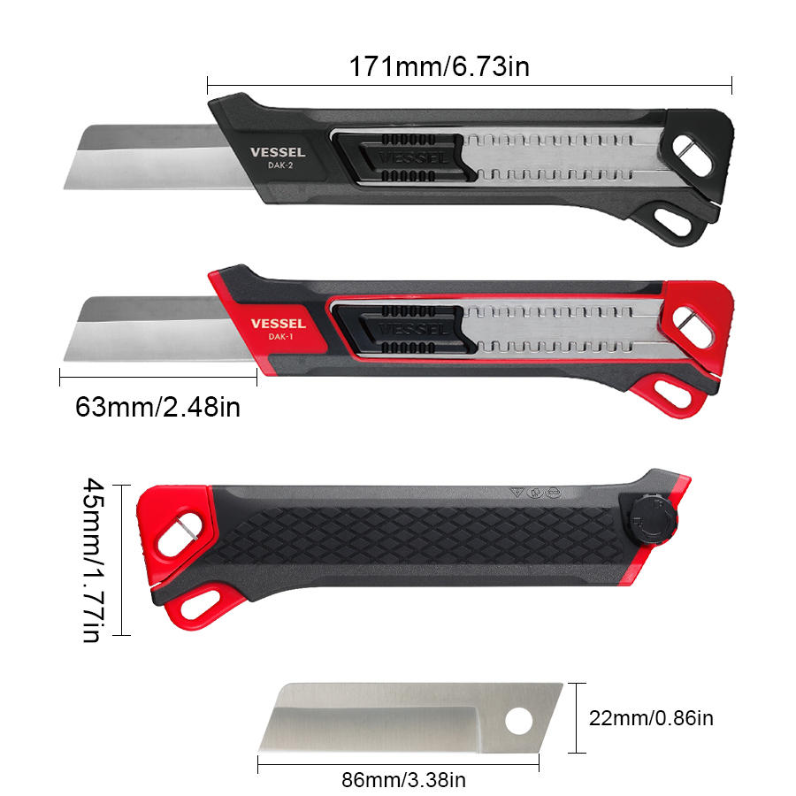 VESSEL couteau utilitaire remplacement sphérique réparation boîte à outils peut être accroché sur la taille poudres sac NO.DAK-1 | DAK-2 | TPK-10 | TPK-20 | TPK-30