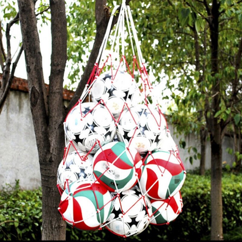 1PC filet de Football sportif 10 balles porter filet sac sport Portable équipement de plein air ballons de Football volley-Ball balle filets 1