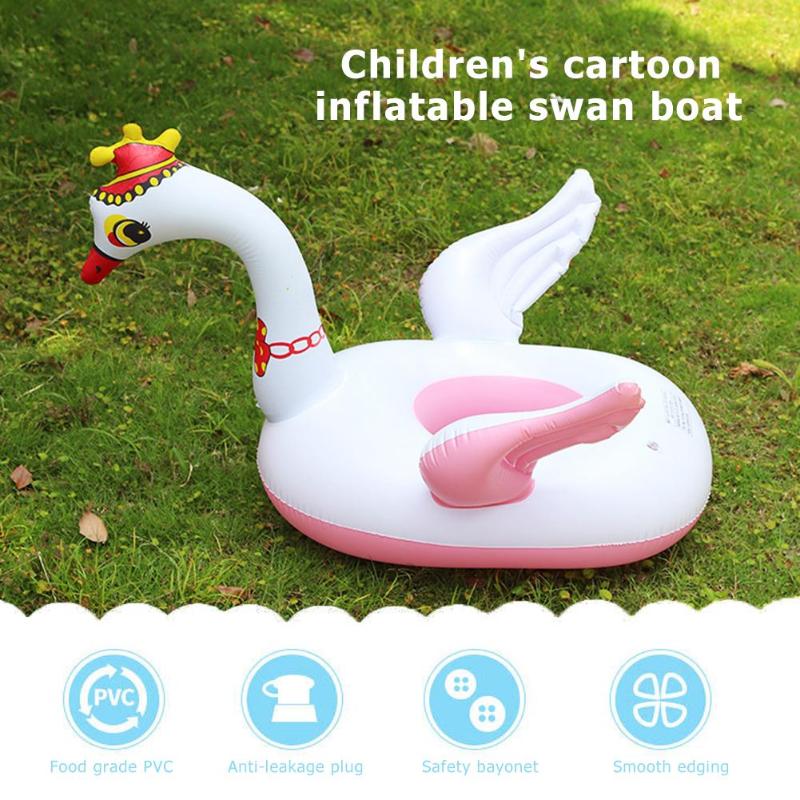 Crown Swan Swim Ring Kids Float Circle Inflatable Safety Swimming Pool Toys