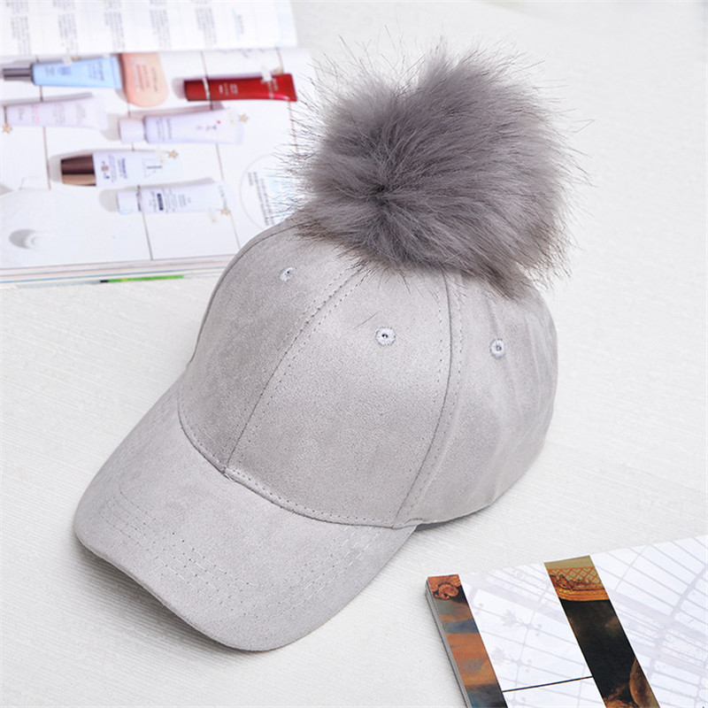 Inverno Pompon Rosa In Pelle Scamosciata Donne del Berretto Da Baseball Autunno Casual Streetwear Nero Elegante Cappello Della Protezione Del Cappello di Moda Femminile Regolabile: 1