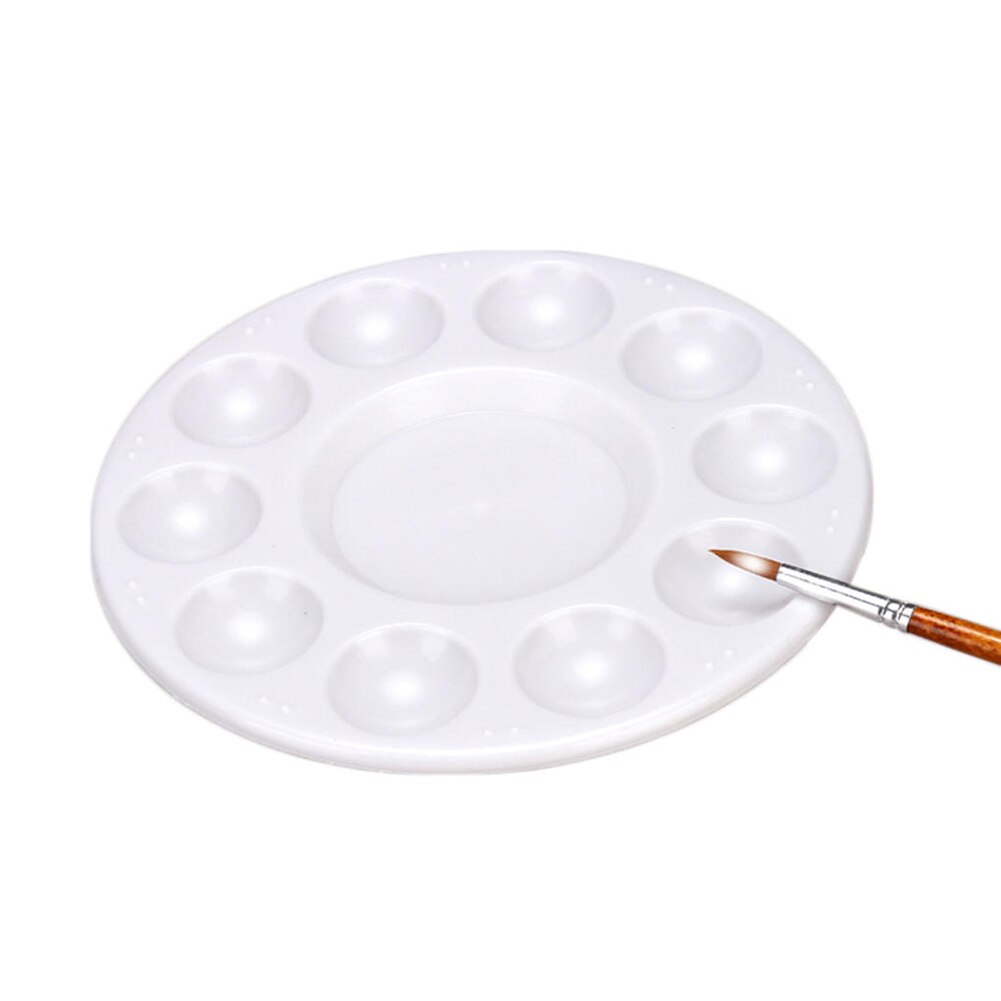 Wells Palette Art Paint Plastic Drawing Tray Color Palette For Oil Watercolour Painting Pallet 10-Well Round Palettes