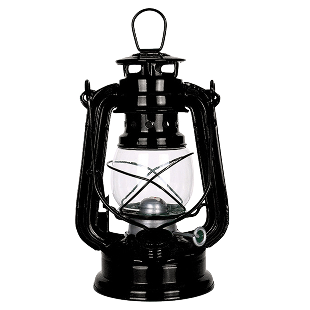 Vintage Hurricane Lantern Metal Kerosene Lantern Fuel Camping Lanterns with Handle for Patio Decoration: black