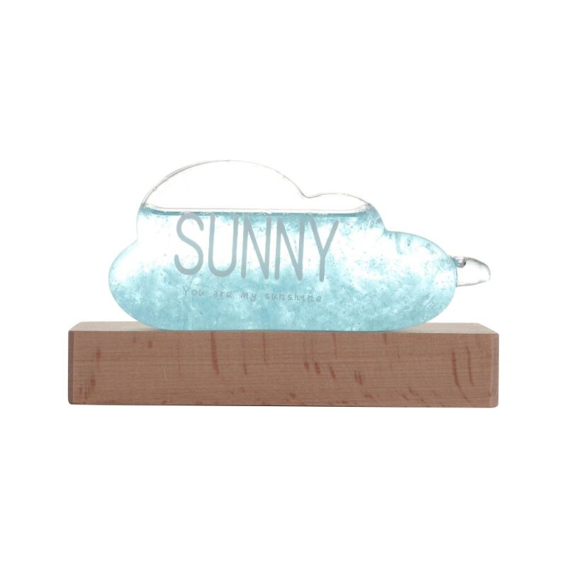 Stylish Desktop Weather Forecast Water Glass Bottle With Base Barometer Bottles Weather Station