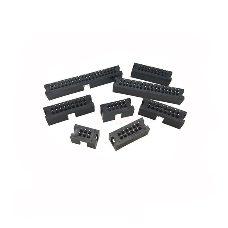 10Pcs DIP 6/10/20/26/34/40 PIN 2.54MM Pitch MALE SOCKET Straight Idc Box Headers PCB CONNECTOR DOUBLE ROW 10P/20P/40P DC3 HEADER