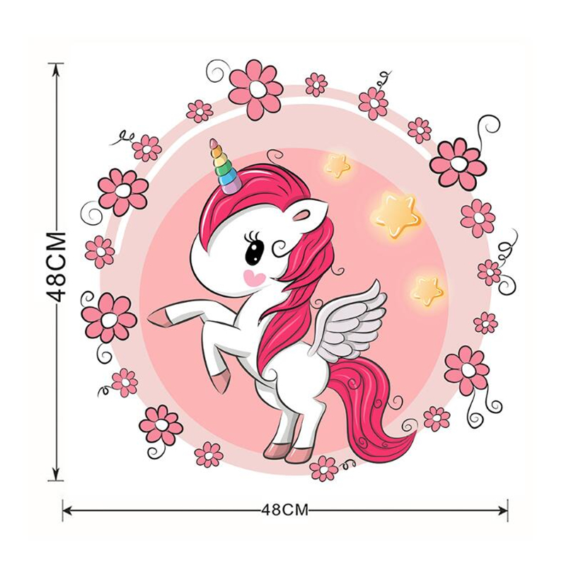 3D Rose flower unicorn wall sticker living room bedroom wall decoration modern art mural: 5