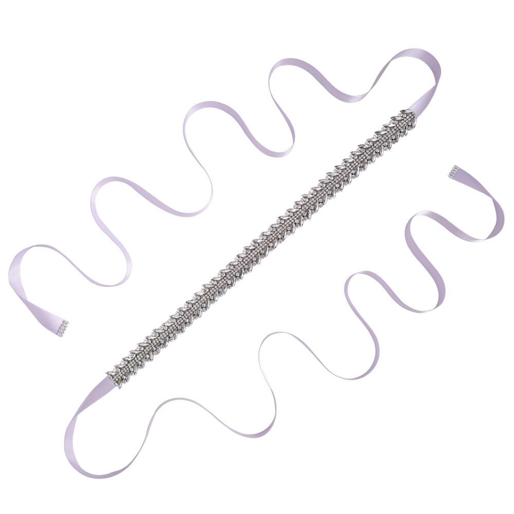 Ceinture de mariée en strass scintillant ZMS465, accessoires de fête d'anniversaire, de bal pour filles, décoration de demoiselle d'honneur: lavender