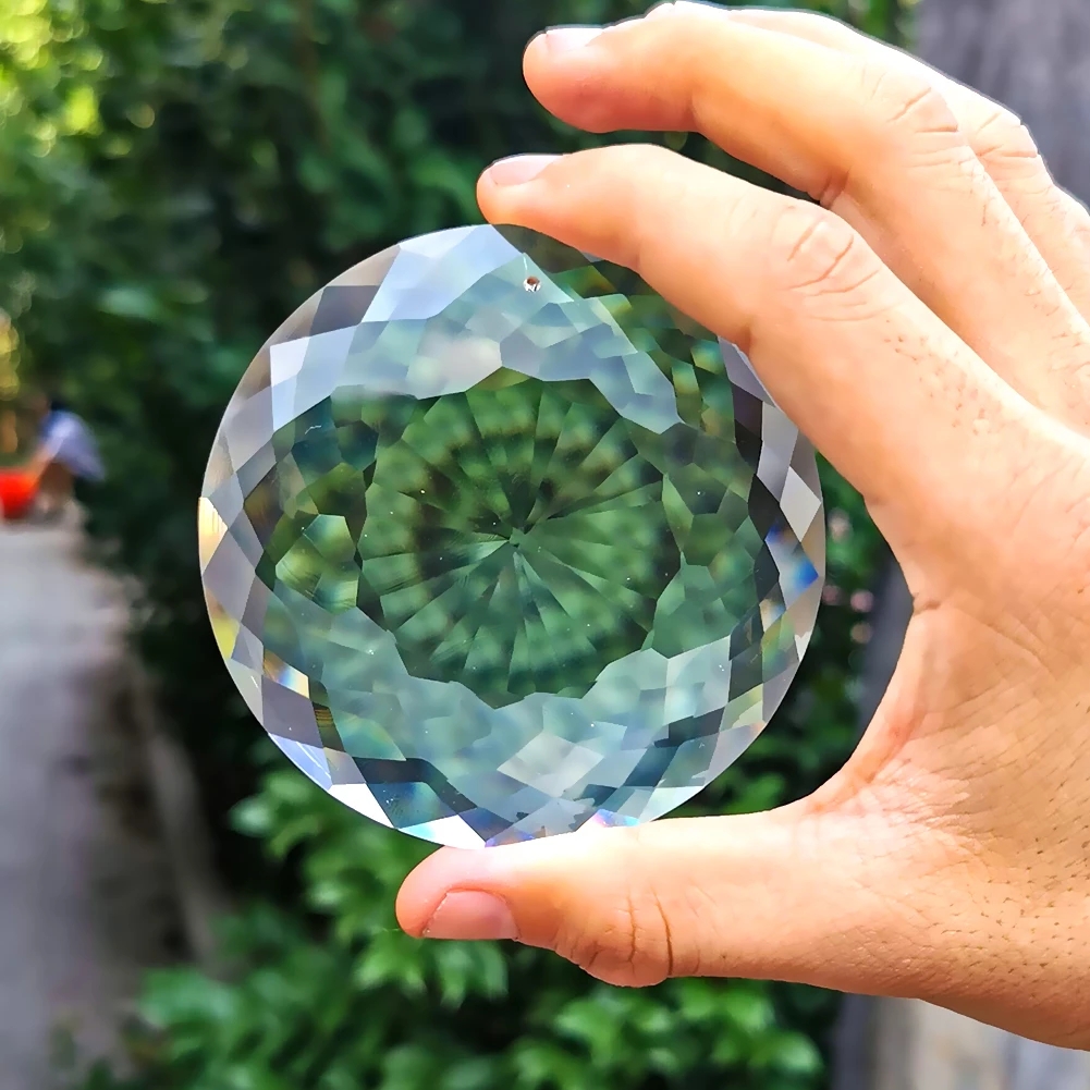 75MM Klar Ausgezeichnete facettiert Kristall Prismen Kronleuchter Teile Anhänger Sonne Fänger Hängenden Tropfen Handwerk Zubehör Wohnkultur