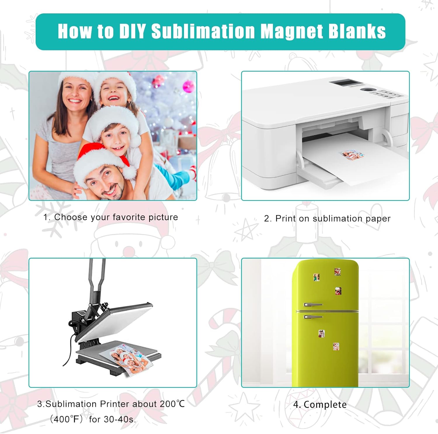 10pcs Sublimation Blank Refrigerator Magnets Sublimation Magnet Blanks 5.5x7.5cm Sublimation Blanks Products for Kitchen Office