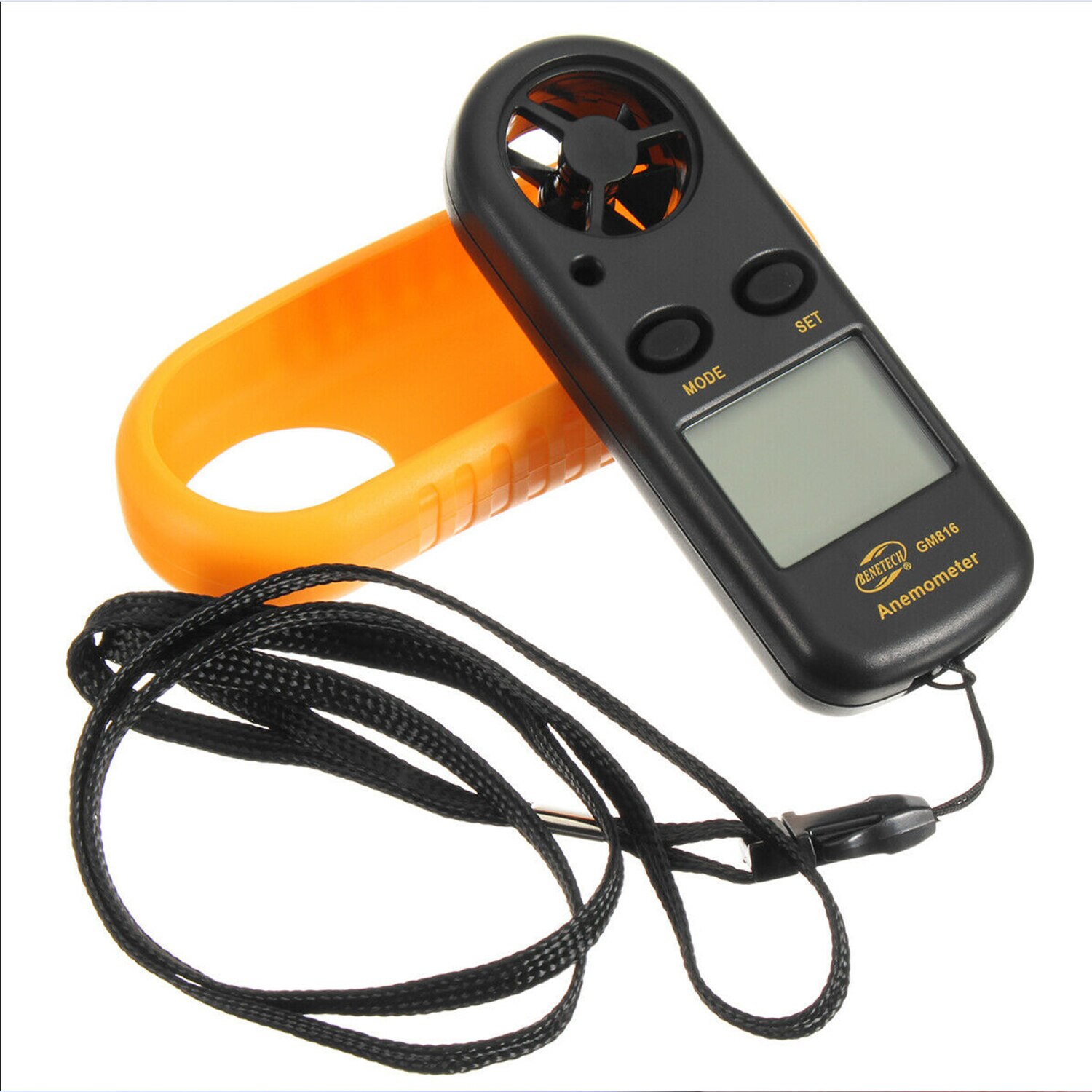 Mini anémomètre numérique LCD portable compteur de vitesse du vent jauge de vitesse du vent 0.3-30 m/s testeur de capteur avec écran rétroéclairé