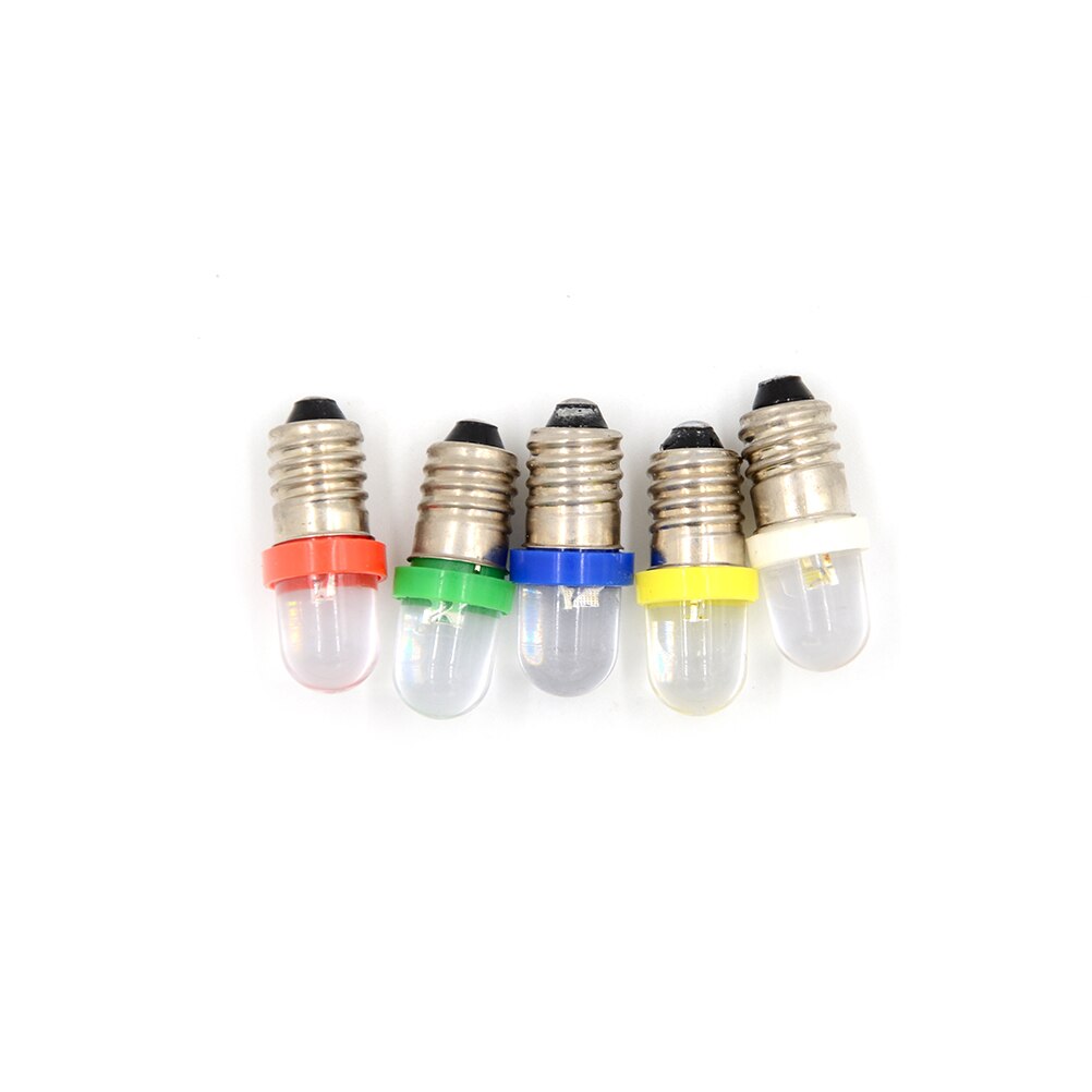 5pcs Low Power Light Bulb Consumption E10 LED Screw Base Indicator Bulb Cold White 6V/12V/24V DC