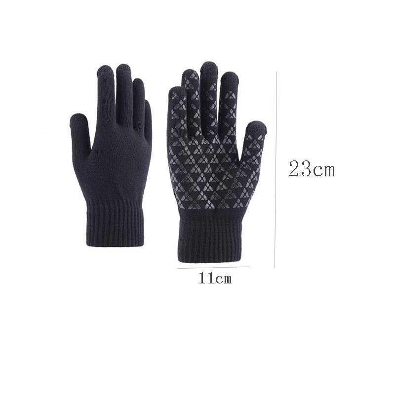 Winter Men Knitted Gloves Touch Screen Male Mitten Thicken Warm Solid Men Business Gloves Autumn
