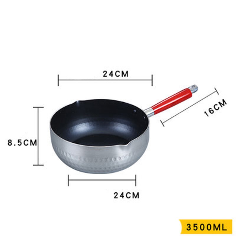 Japanese-style aluminum snow pan, thickened double bottom small milk pot, noodle pot, soup pot, general purpose pot for inductio: 8