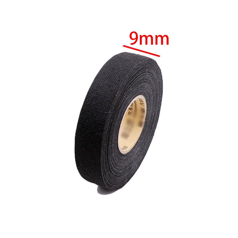 15 Meter Hittebestendig Vlamvertragende Tape Adhesive Doek Tape Voor Auto Kabelboom Kabelboom Bescherming Breedte 9/19/25Mm: 9mm