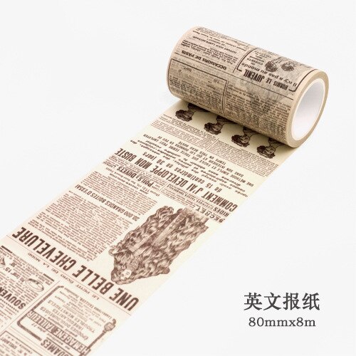 Retro Newspaper Map Gothic Decorative Adhesive Tape Washi Tape DIY Scrapbooking Masking Tape School Office Supply