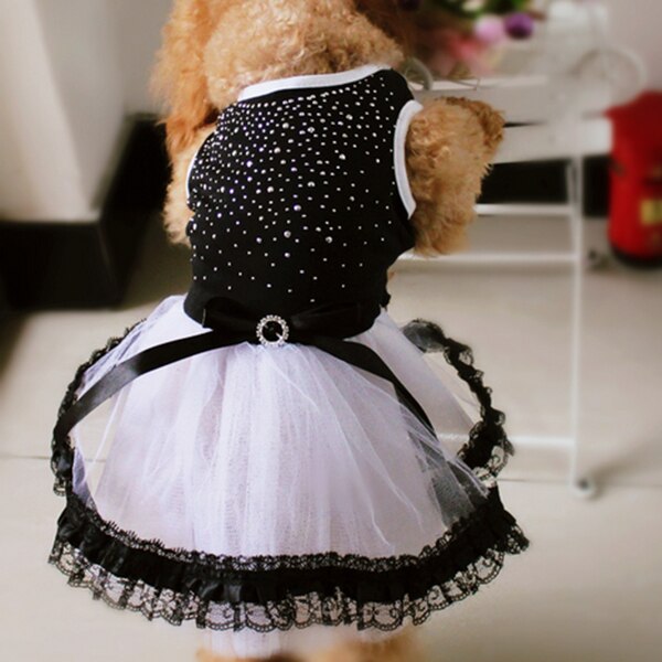 Hond Bling Bling Tutu Jurk Kanten Jurk Kleding Kat Prinses Feestjurk Grote