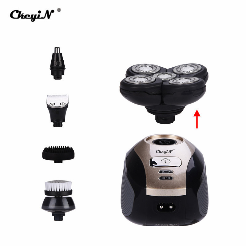 CkeyiN 5 In 1 Männer der 4D Elektrische Rasierer Wiederaufladbare 5 Schwimm Köpfe Bart Nase Ohr Haar Trimmer Glatze razor Clipper Gesicht 44