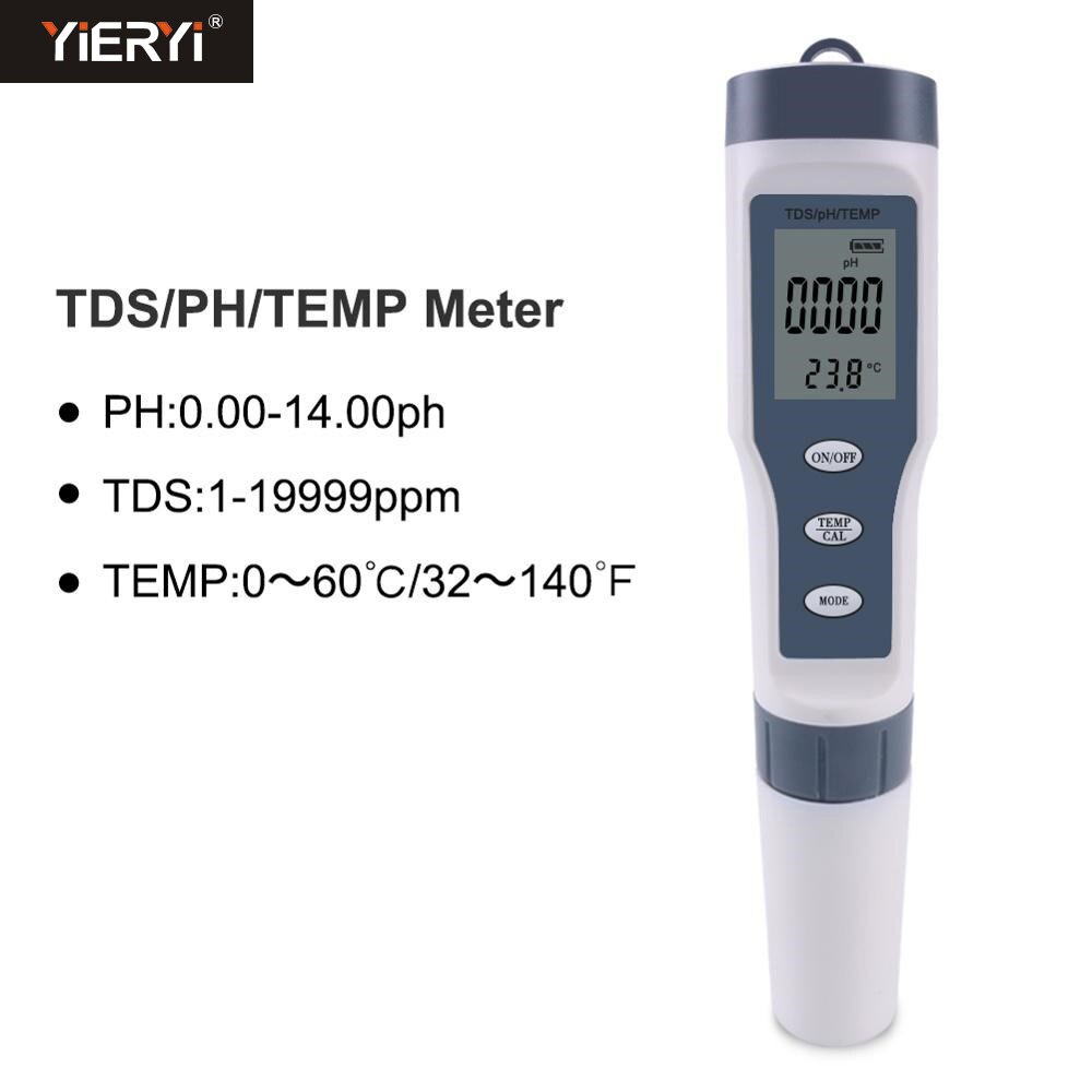 Yieryi-probador de agua Digital 4 en 1/3 en 1, probador de del agua EC/TDS/PH/TEMP, Kit de prueba de agua para piscinas: HQ9901 No backlight