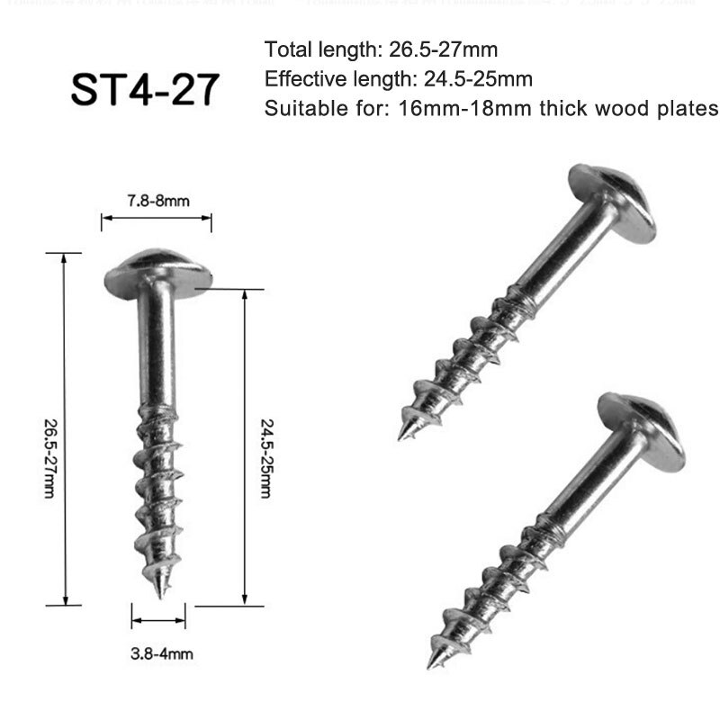 Kit de tornillos de rosca automática para herramienta de Proyecto de carpintería, ST-27, agujero de bolsillo, sistema de plantilla Kreg, piezas para madera de 16 ~ 22mm de grosor, 100 Uds.