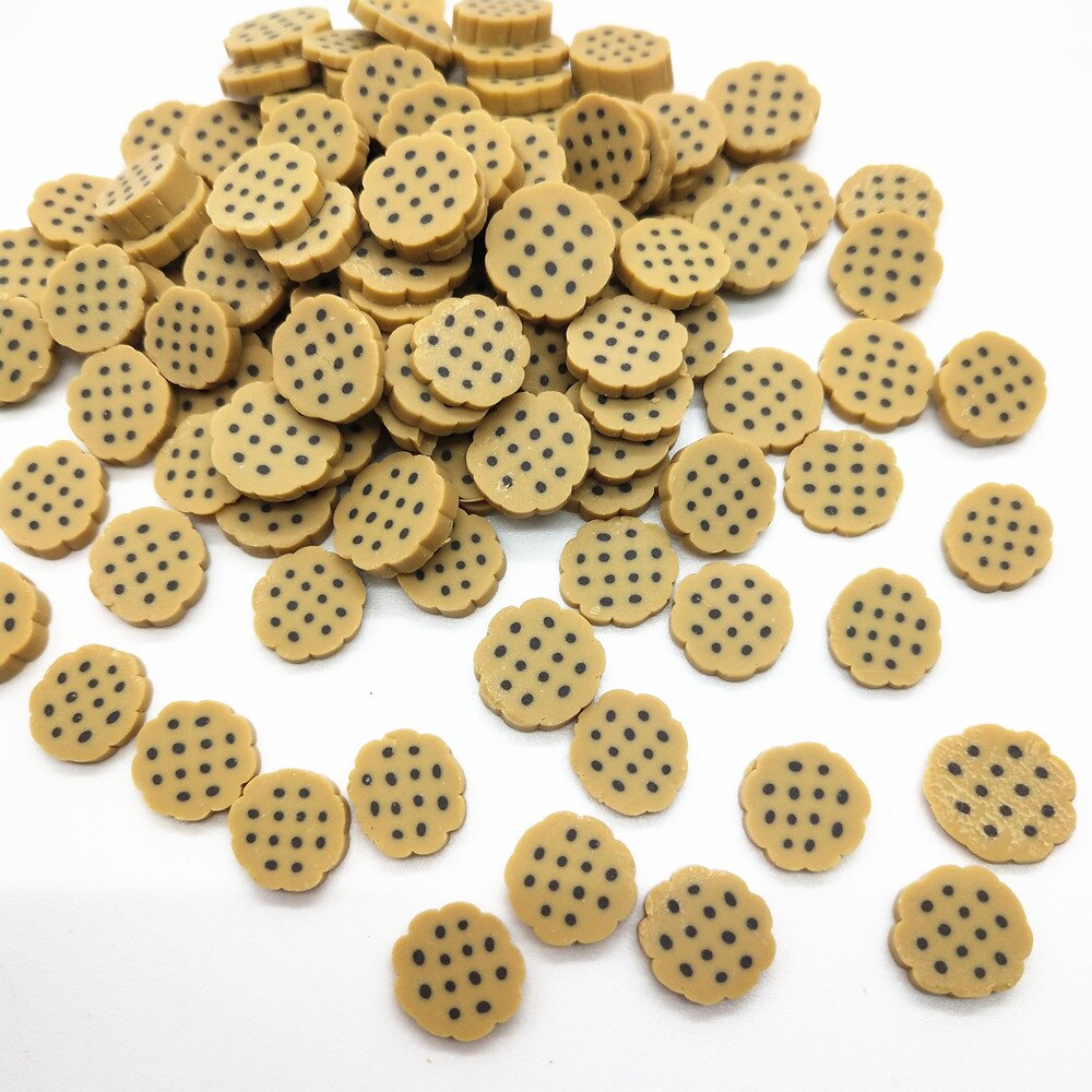20g 1cm store brune kiks polymer ler småkage skiver til gør-det-selv kvinder håndværk plast klei mudder partikler