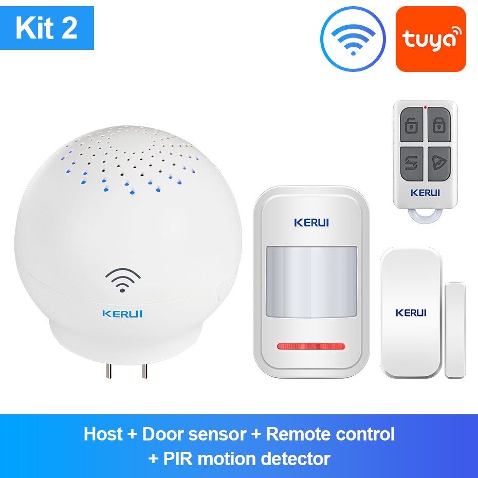 KERUI WIFI Doorbell Alarm Welcome Function Smart Wireless Doorbell 100M APP remote Control 52 chime Wireless Button Doorbell: kit2