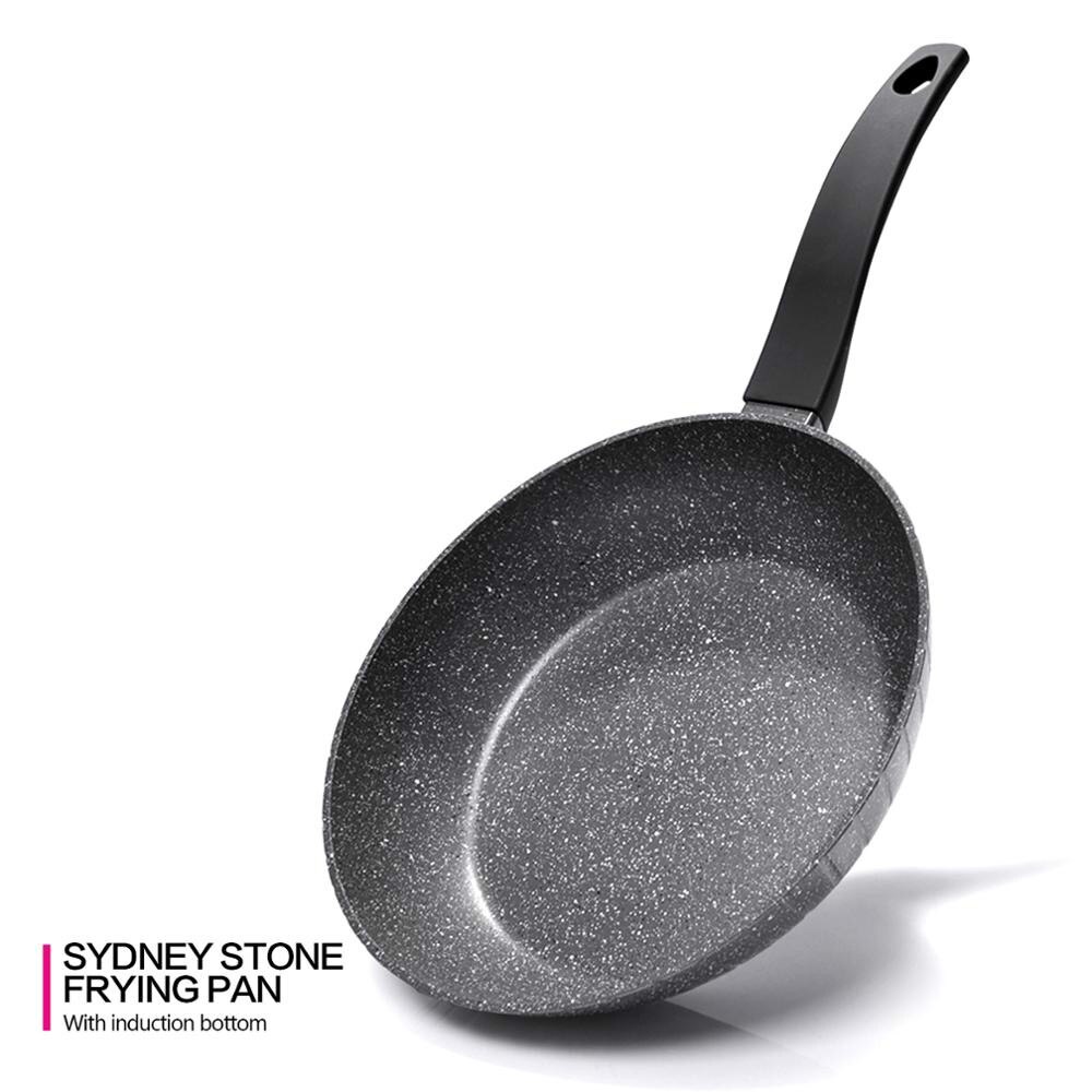 Forged pan 20-28CM non-stick coating gray aluminum marble oil-free smoke-use-for Gas Induction Cooker