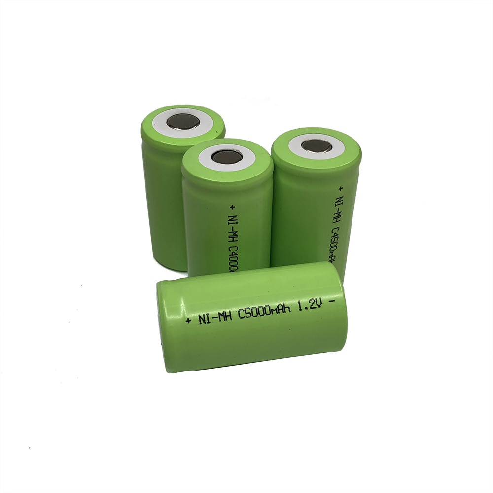 Batteria ricaricabile da 5000mah 1.2v ni-mh nimh C size cell LR14 R14 con linguette per perni di saldatura per orologio torcia e giocattoli