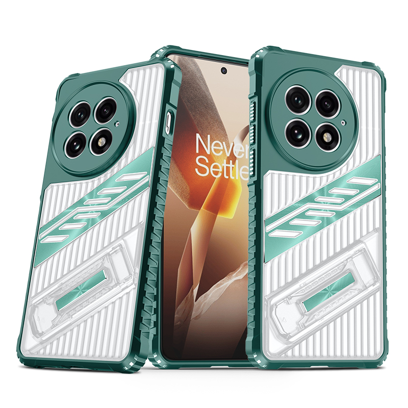 Halkfritt stativskal till oneplus 13, one plus 13r- fodral, stativhållare, transparent skal, fundaskal: Brun / För iphone 16 pro