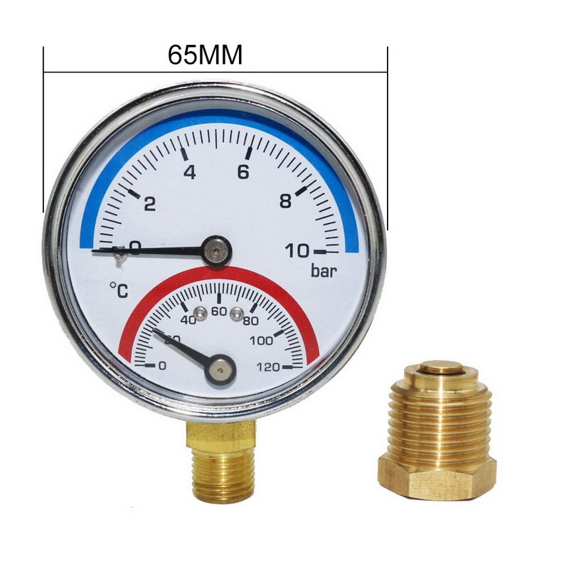 63MM Radial with Multifunctional Ball Valve Temperature and Pressure Integrated Meter Stainless Steel Temperature Pressure Gauge