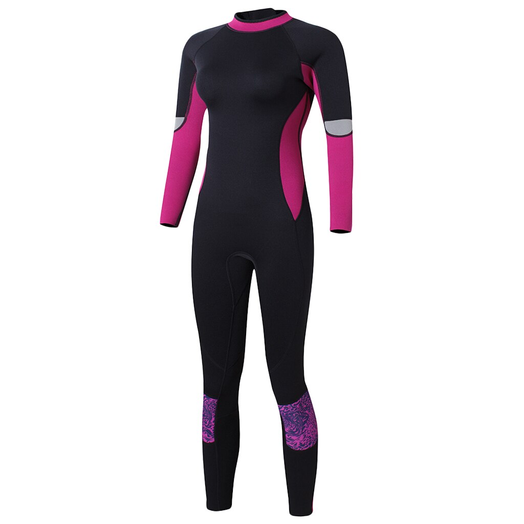 Women Long Sleeve Rash Guard, UPF 50+ Back Zipper Stretch Swim Surfing Scuba Diving Kayak Full Wetsuit: Rose Red S