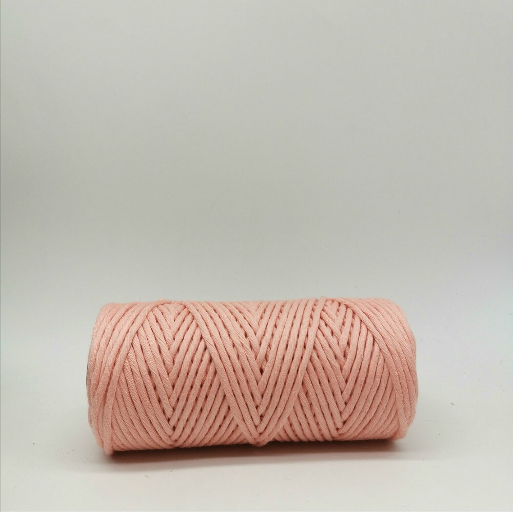 Ropemate Premium Zachte Katoenen Koord 3Mm 100M - 1 Enkele Streng Gekleurde Elastische 3Mm Touw: Salmon Pink