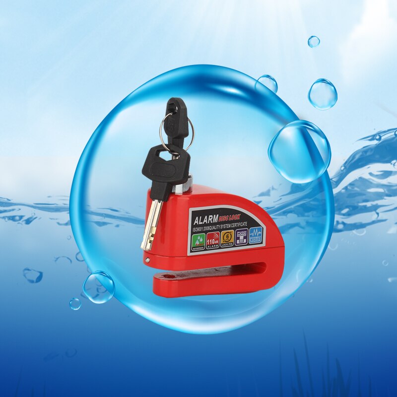 Motorcycle Scooter Metal Security Anti-theft Wheel Disc Brake Lock Alarm 2m Reminder Rope Alarm Lock BikeBrake Bag Spare Battery