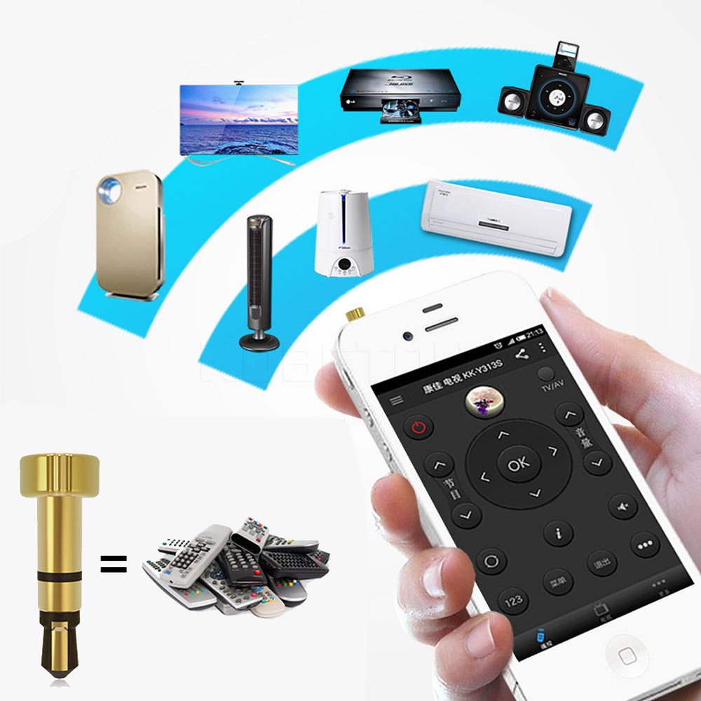 Accesorios para teléfonos inteligentes interruptor de Control remoto IR con enchufe de polvo de 3,5mm para IPhone para IOS