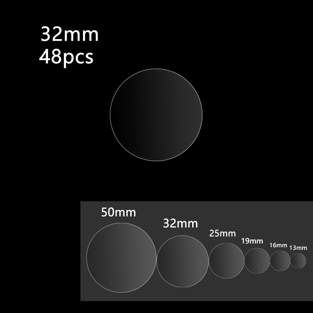 1 Sheet Transparent Gloss Round Dot Sticker DIY Baking Package Self Adhesive Clear Label File Wafer Sealing Tag: 32mm-48pcs