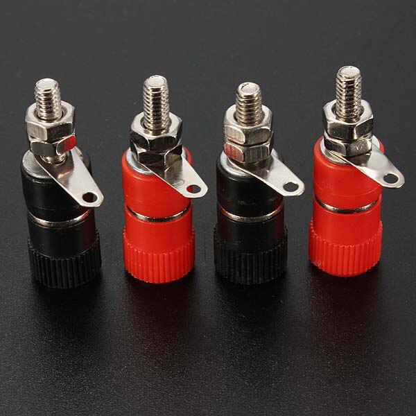 4pcs / 2 pairs Speaker Amplifier Terminal Binding Post Banana Plug Socket Female Connector