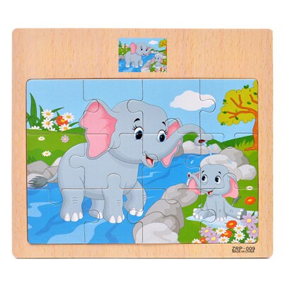 Bambino Giocattoli di Legno 3D Jigsaw Puzzle Di Cartone Animato Animale/Veicolo/Oceano/Dinosaur Puzzle Bus Puzzle Intelligenza Educativo Di Natale: 11
