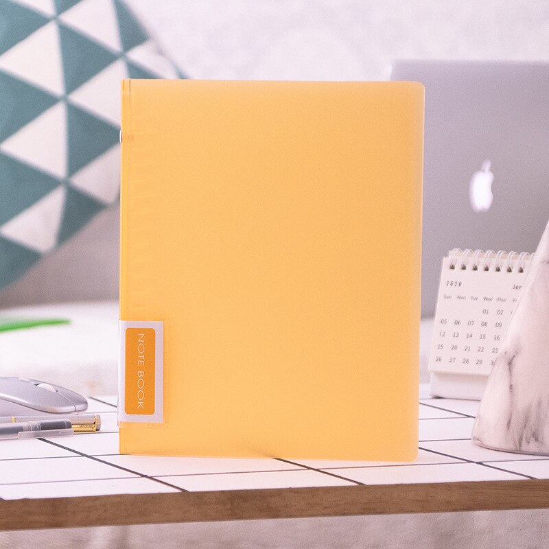 2PCS/Package A5 Frosted Transparent Plastic File Folder Binder 20 Hole Removable Student Reading Notes To Store Document Folder