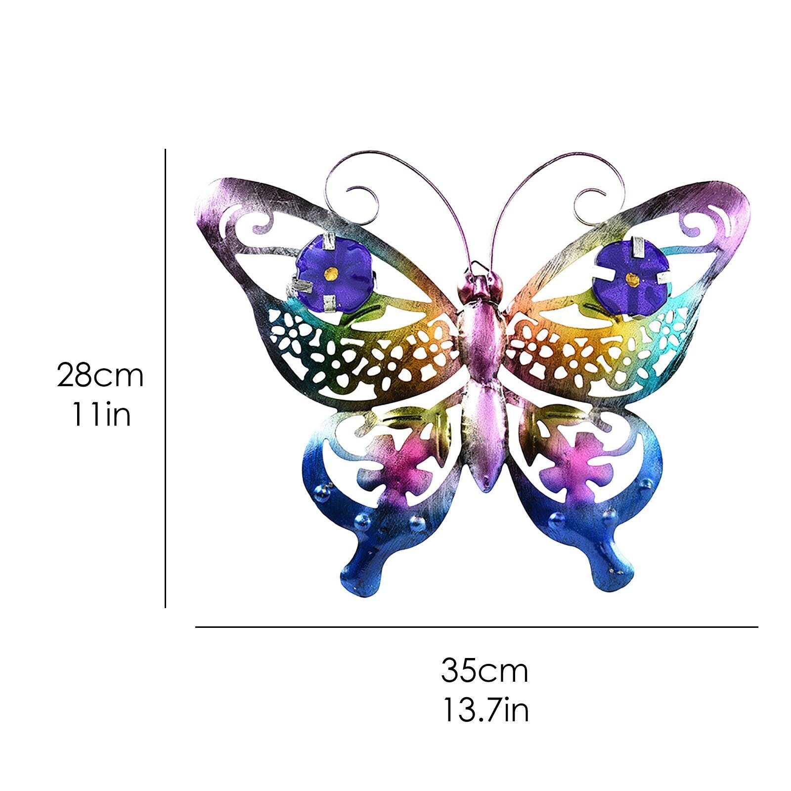 Mariposa de hierro para colgar en la pared, decoración creativa de Metal, Vintage, clásica, para dormitorio, oficina, taller, 1 ud., n. ° 4