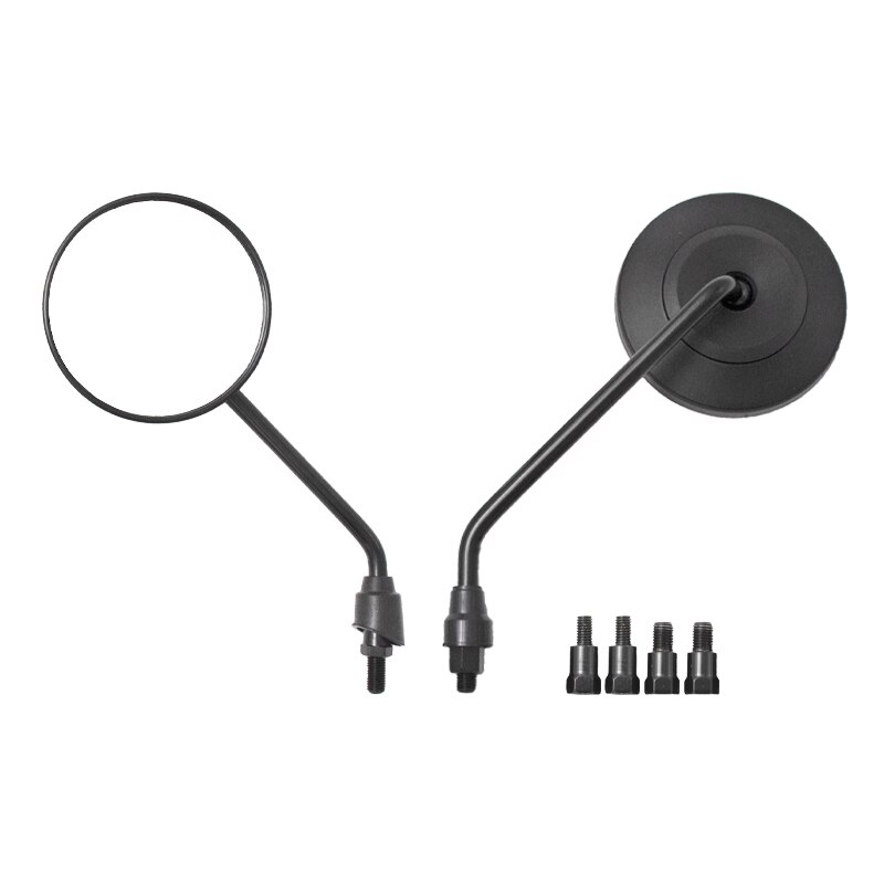 2 stücke Universal Retro Einstellbare Matte Schwarz Silber Runde Motorrad Rückspiegel Flache Spiegel Roller E-Bike Rückseite Spiegel: Elfenbein