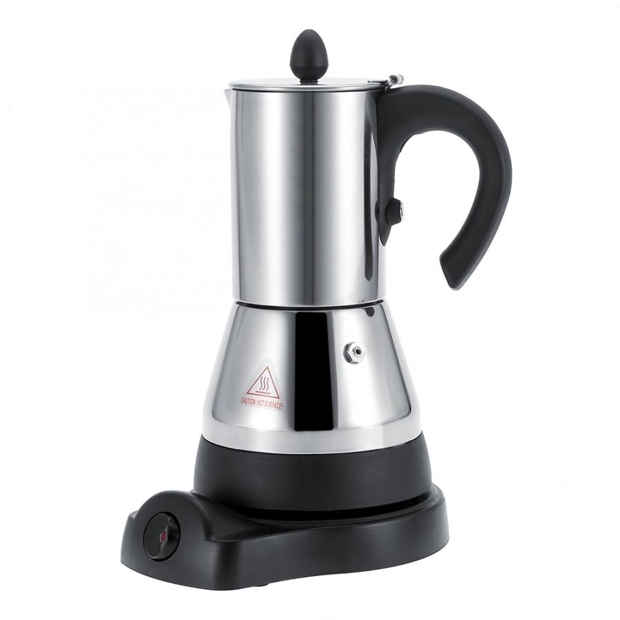 200/300ml Electric Coffee Pot Mocha Pot Stainless Steel Espresso Coffee Mocha Pot Electric Coffee Maker EU Plug 220V