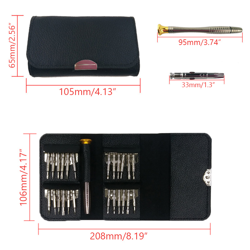 25-in-1 MultiTools Precisieschroevendraaier Handschroevendraaiers Gereedschapsset Draagbare schroevendraaiertasset voor het repareren van mobiele telefoons Horloge