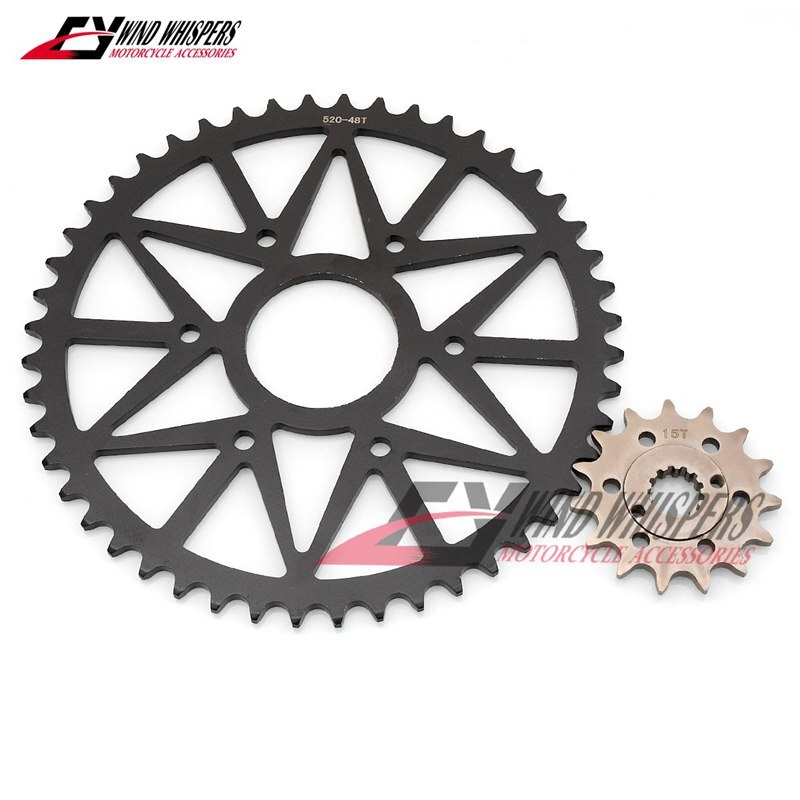 48t/15t 520 motorsykkel foran bak kjedehjul til ktm 390 hertug 390 rc 390 rc r