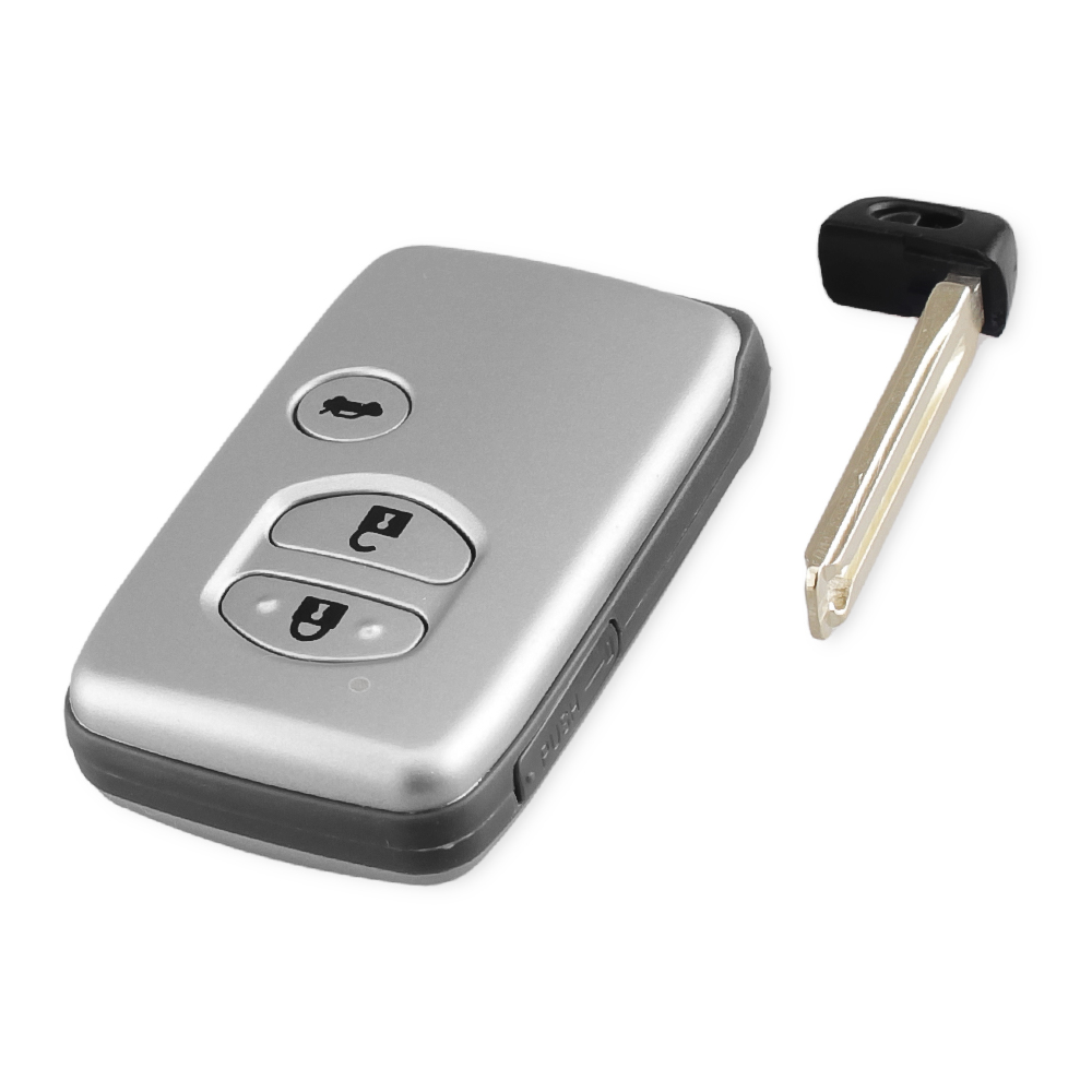 KEYYOU-Reemplazo de mando a distancia de 2/3 botones, funda de llave inteligente de coche para Toyota Camry, cubierta de llave FOB, carcasa en blanco con hoja: 2 Botones