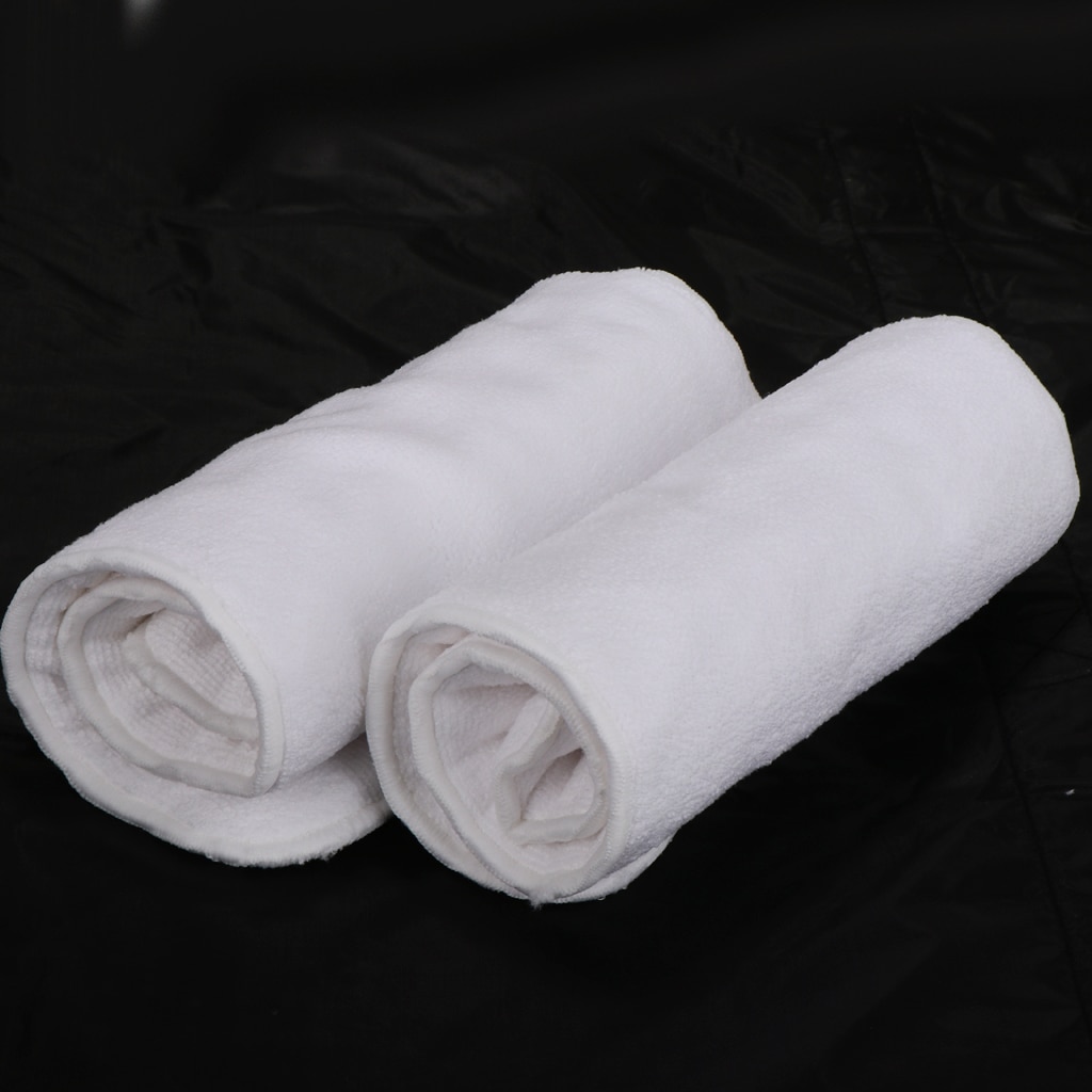 2pcs Super Absorbent Washable Reuseable Adults Baby Diaper Nappies Inserts Changing Cloth Liners White